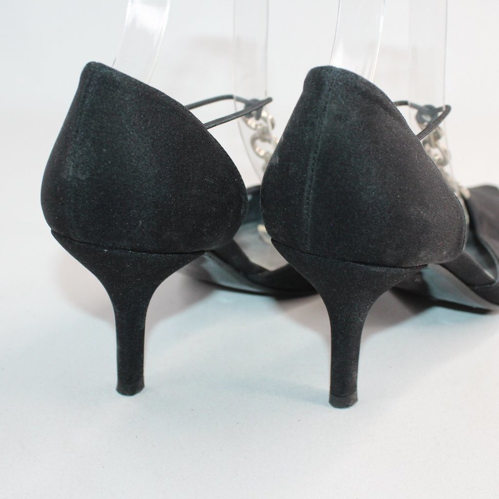 Stuart Weitzman Black Pointed Toe D'Orsay High Heels #123 - Picture 9 of 13